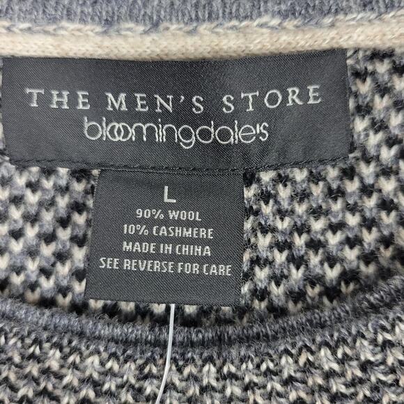 NWT Mens Black Crew Neck Knit Sweater- Sz L Cashmere Wool Blend Layering - Picture 7 of 9